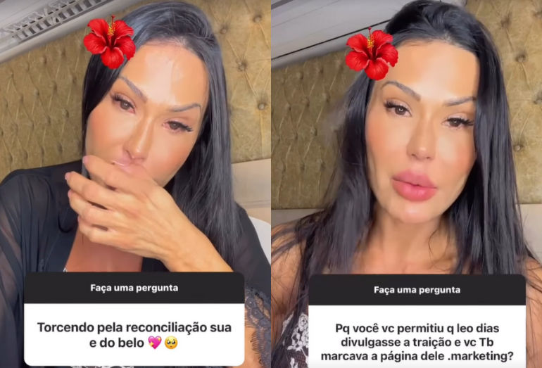 Gracyanne chora ao falar sobre fim do casamento com Belo e nega que término seja marketing