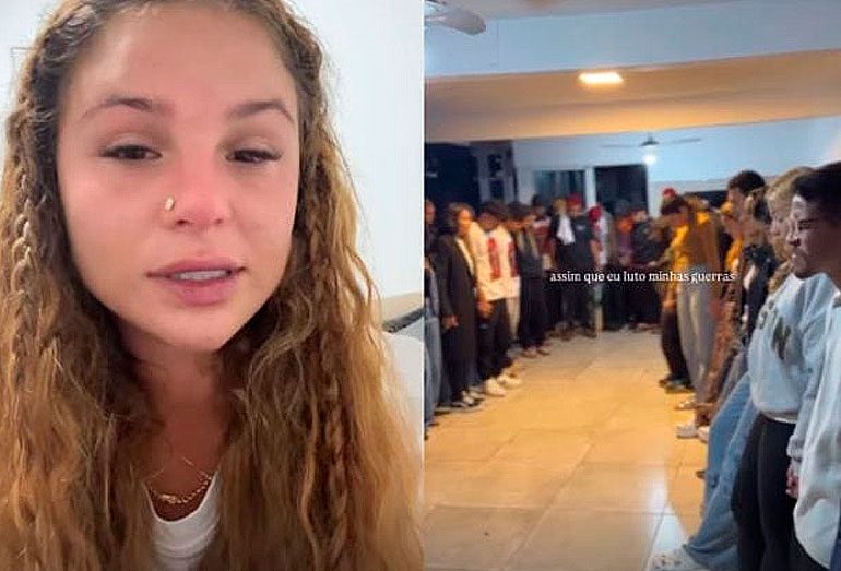 Noiva faz círculo de oração após prisão de Oruam, que está no presídio de Bangu